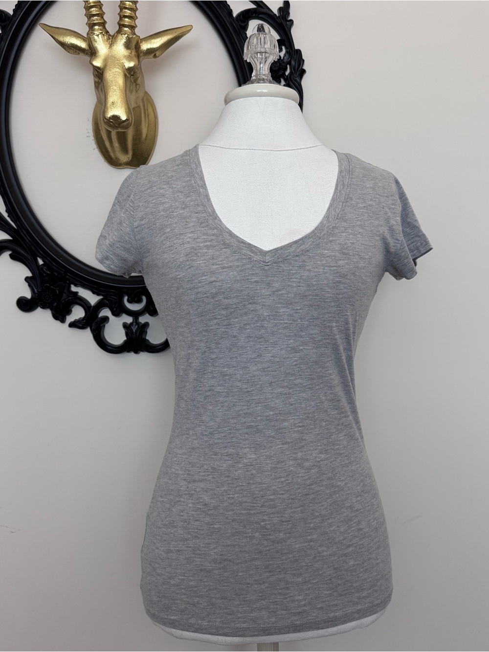 Z Supply Heather Gray Short Sleeve V-Neck Tee